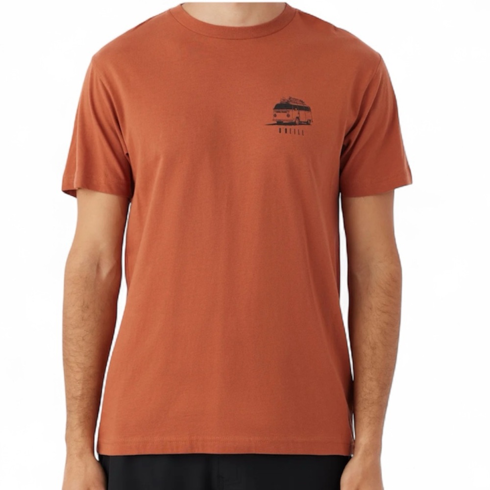 O'Neill Clear View Minimalist Tee Clay Small Earthy Surf Cotton - Picture 3 of 8